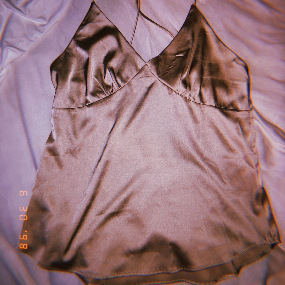 Sexy Pink Silk Tank Top